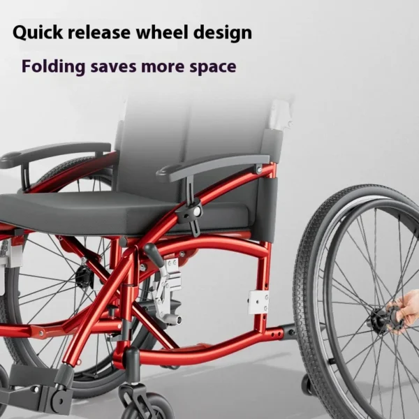 Sports and leisure wheelchair quick-release aluminum alloy ultra-light elderly foldable walker trolley height adjustable - Image 3