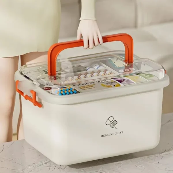 Large Capacity Medicine Box Portable Home First Aid Medical Kit Family Emergency Medicine Box with Multi-layer Drug Storage Case - Image 5