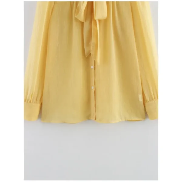Women Lightweight Shirt With Lace Up Spring Casual Long Sleeve Women's Button Shirt Female elegant Shirts & Blouses - Image 6