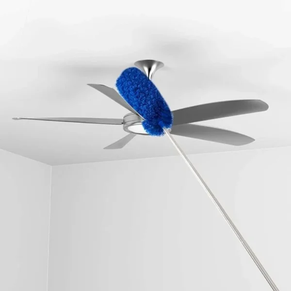 Ceiling fan dust removal with extension rod Spider web and corner brush cleaning kit 2 dust removal heads Clean telescopic rod - Image 3