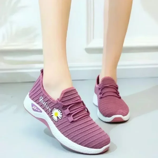 Fashionable Sports Shoes for Women, Thick and Breathable Soft Soled Mesh, Lightweight Casual Shoes, Trendy Coconut Shoes - Image 2