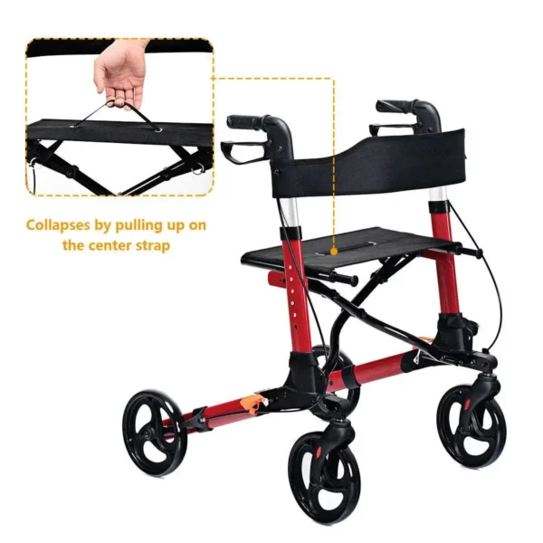 Senior High Quality Aluminium Durable Adjustable Adult Rollator Walker For Elderly - Image 4
