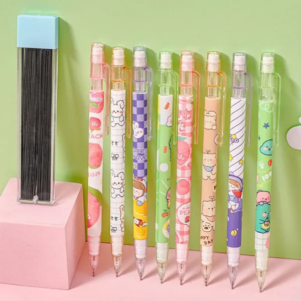 0.5MM 2B Automatic Pencil Come with Eraser Cute Cartoon Mechanical Pencil Press Type Movable Pencil Drawing Writing Stationery - Image 2