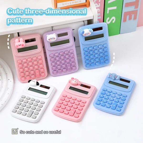 Portable Mini Cute Calculator Cartoon Digit Calculator Students Office School Supplies Stationery - Image 2
