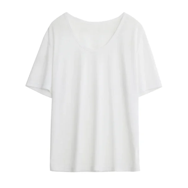 CHIC VEN Women T-Shirts Loose Casual Solid New Basic Simple Female Tees Short Sleeved Top for Girl Women's Clothing Summer 2024 - Image 6