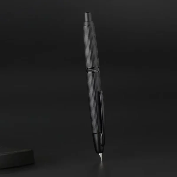 MAJOHN A1 Press Fish Scale Striped Metal Engraving Fountain Pen Retractable WIth Clip/No Clip Ink Pen Office School Writing Gift - Image 3