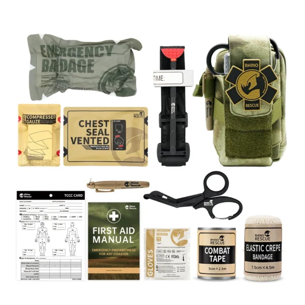 Rhino Rescue EDC Pouch First Aid Kit Tactical Survival Trauma Kit Molle Utility Tool Pouches For Camping Hiking - Image 2