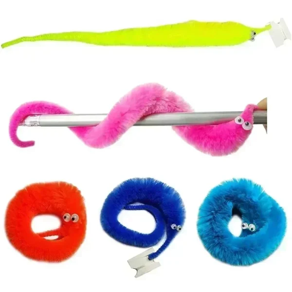 1PC Funny Worm Magic Props Toys for Children Kids Beginners Wiggly Twisty Worm with Invisible String Party Favor Games Trick Toy - Image 3