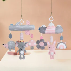Soft Infant Crib Bed Stroller Mobile Hanging Rattle Baby Educational Toys Brain Developmental Hand Grip Cute Stuffed Animal Toys