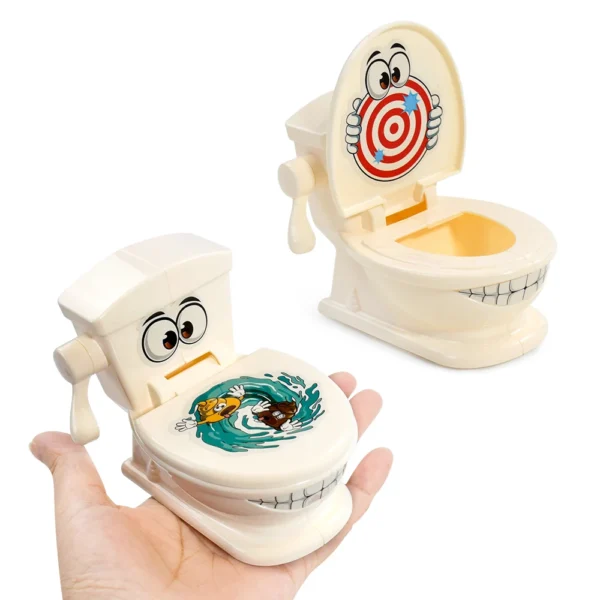 Mini Toilet Anti Stress Toys Two Person Interactive Catapult Toilet Toy Tabletop Game Throw Battle Toy Poops for Kids Adult - Image 4