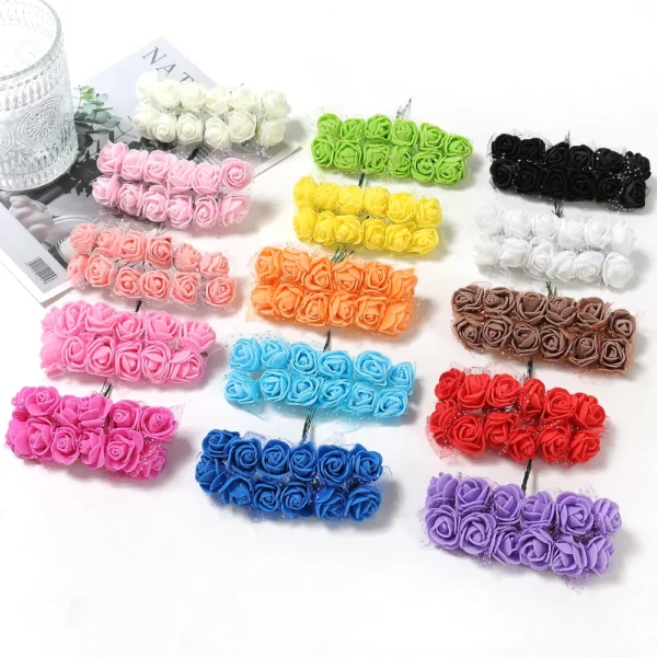 Valentine's Day Ornaments Foam Artificial Flowers For Wedding Home Decoration Fake Flowers DIY Craft Rose Bear Decor Accessories - Image 2