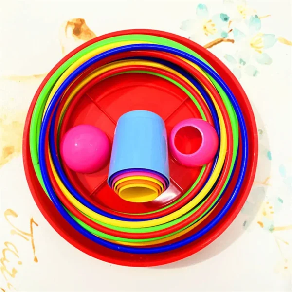 Children Throw Circle Game Ferrule Stacked Toys Fun Indoor Outdoor Parent-Child Interactive Circle Layers Early Education Gift - Image 5
