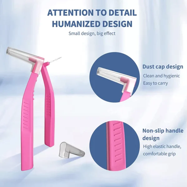 Kingubznis 20pcs Interdental Brush For Dental Orthodontics Clean Between Teeth Cleaning Tools Soft Mini Brush With Dust Cover - Image 5