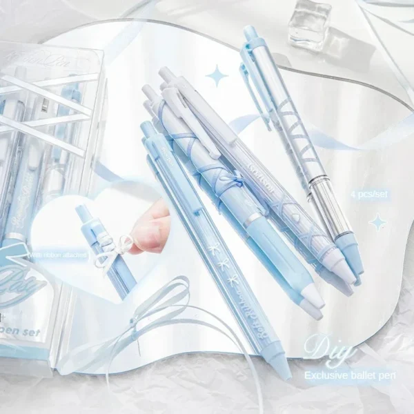 4pcs/set 0.38mm/0.5mm Gel Pens Set Ballpoint Black Ink Press Gel Pen for Writing Student Supplies Stationery - Image 4