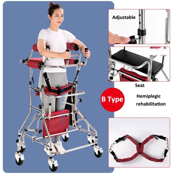 Wheelchair Inch Lightweight Andador Wheel Handicapped Wheeled Lightweight 4in Electronic Leg Medical Aluminum Rollator - Image 6
