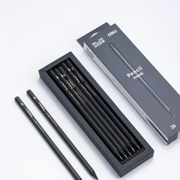 Black Wood Graphite Pencil Set HB 2B Black Lead Office Writing Pencil 10pcs Pack Gift Stationery - Image 2