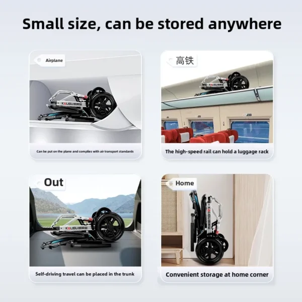 Wheelchair for the elderly folding lightweight small elderly travel God portable wheelchair cart - Image 4