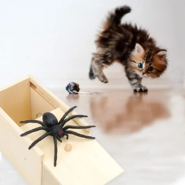 Trick Spider Funny Scare Box Wooden Hidden Box Quality Prank Wooden Scare Box Fun Game Prank Trick Friend Office Toys - Image 4