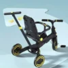 Lightweight Three-wheel Baby Stroller Adjustable Push Bar Foldable Three-wheel Baby Stroller Multi-functional Children's Bicycle - Image 5