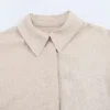 ZBZA Women Lace-up Loose Shirt Lapel Short-sleeved Single-breasted Solid Color Simple Commuter Blouse Pring Summer New Chic Top - Image 2
