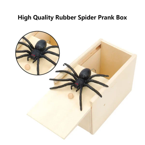 Trick Spider Funny Scare Box Wooden Hidden Box Quality Prank Wooden Scare Box Fun Game Prank Trick Friend Office Toys - Image 2