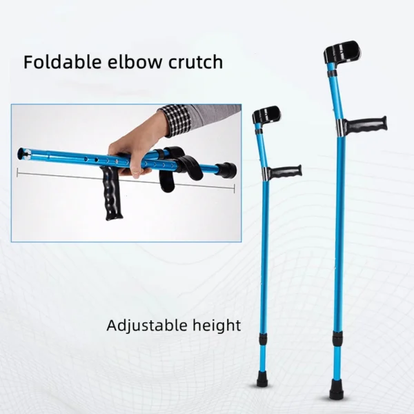 Aluminum Alloy Detachable Foldable Elbow Crutches Elderly Disabled Walking Stick Mobility Aid Adjustable Lightweight Crutches - Image 4