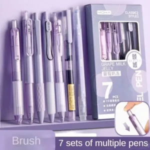 7Pcs/Set Highlighter Pen Set Quick-Drying Ink Gel Pen Creative Ballpoint Pen Neutral Pen Writing Tool School Stationery Pen Set