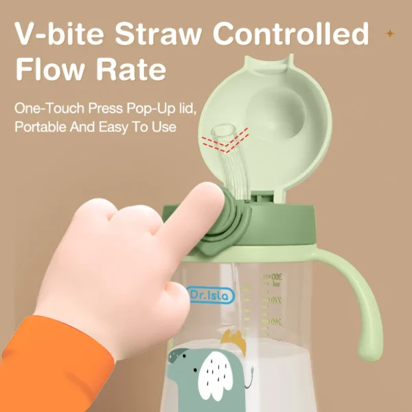 Dr.isla 300ml Baby Water bottles Baby Feeding Cup With Straw Children Learn Feeding Drinking Bottle Kids Training Cups BPA Free - Image 2