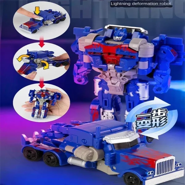 Transformation Car Anime Robot Model One Step Deformation Robot Toy Kid Puzzle Toy Deformation Car Action Figure Model - Image 6