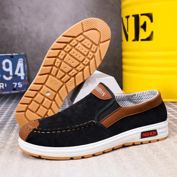 Men's canvas shoes, men's shoes, one foot lazy shoes, cowhide sole, anti slip and wear-resistant casual shoes for men - Image 2