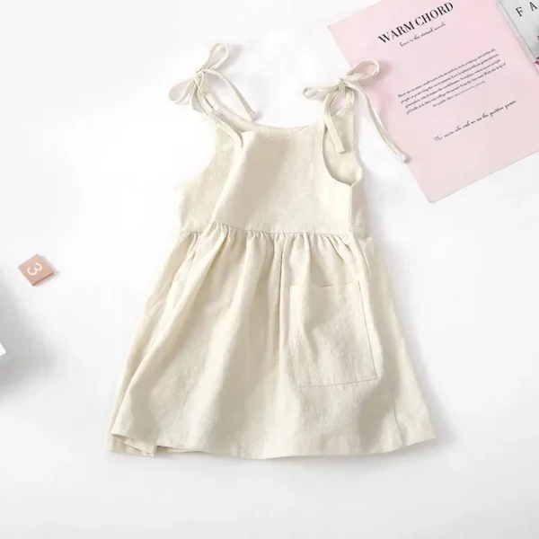 Summer Toddler Girl Dress Solid Cotton Sleeveless Children Dress Kids Sundress Slip Dress Fashion Girls Clothing - Image 5