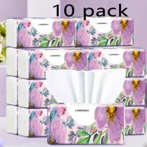 10 Packs of Facial Tissue, 270 Sheets Per Pack, Household Toilet Paper, Toilet Paper, Napkins Toilet Paper