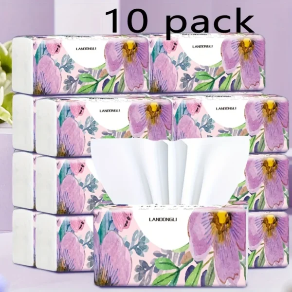 10 Packs of Facial Tissue, 270 Sheets Per Pack, Household Toilet Paper, Toilet Paper, Napkins Toilet Paper