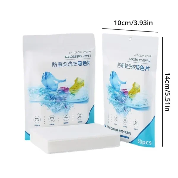 50 PCS/Bag Laundry Tablets Laundry Paper Anti-Staining Clothes Sheets Anti-String Mixing Color Absorption Washing Accessories - Image 6