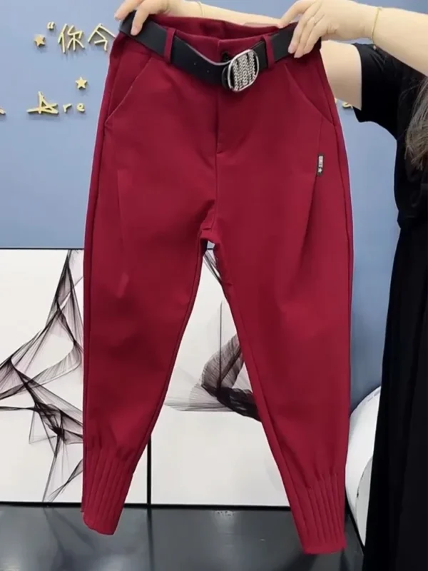 Autumn Winter Casual Pants Women's High Waist Slim Feet Harem Pants Loose and Fashionable Martin Boots and Pants - Image 2