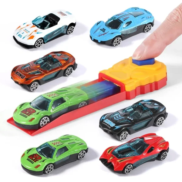 Dynamic Ejection Vehicle Shooting Racing Taxi Model Inertia Slide Car Mini Gift Toys Christmas, Halloween, Thanksgiving Gifts - Image 3