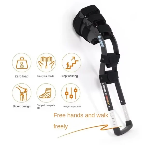 Rehabilitation Mobility Aids Knee Walker Single-Leg Telescoping Assisted Walking Training Stick Hands Free Crutch - Image 5