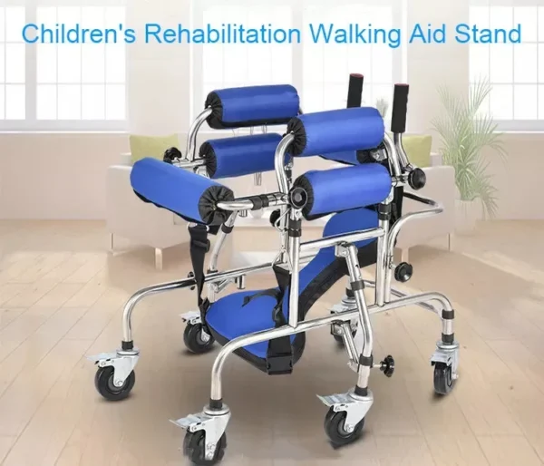 Cerebral Palsy Child and Adult Walking Aid Hemiplegic Walker Lower Limb Training Standing Frame with Wheels Walker - Image 6