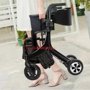 Lightweight Folding Electric Rollator Walker Mobility Scooter Aids Wheelchair for Seniors Adults with Seat Foot Rest Product