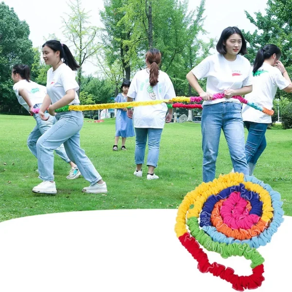 Team Building Games Outdoor Elastic Fleece Cooperative Stretchy Band Integrations Challenges Fun For Children And Adults - Image 6
