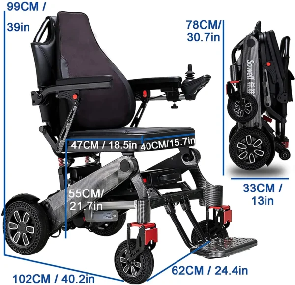 Drive Medical Automatical Folding Wheelchair Remove Control Wheelchair Lightweight Power Wheelchair For Disable - Image 4