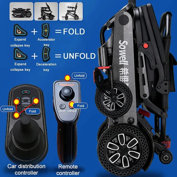 Drive Medical Automatical Folding Wheelchair Remove Control Wheelchair Lightweight Power Wheelchair For Disable - Image 3