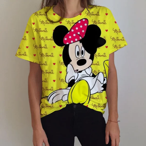 New T Shirt Women Y2k Disney Mickey Mouse Print Female Clothes Top Summer O-neck Ladies T-shirt Fashion Streetwear Hip-hop Shirt - Image 2