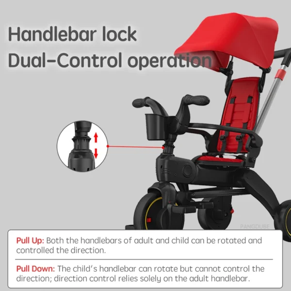 PANGDUBE Foldable Baby Stroller 6.8KG Lightweight Strollers for Baby 1~6 Years Old Portable Children's Tricycle Baby Cart - Image 6