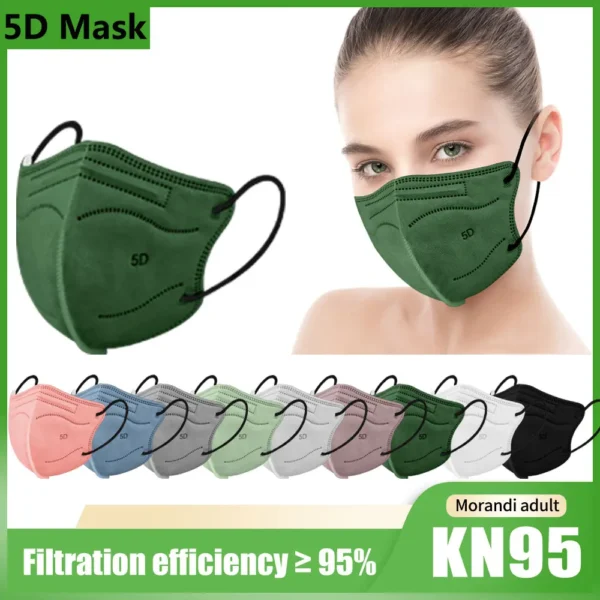 10-100Pcs Mascarillas Fpp2 5D Adult KN95 Masks 5 Layers Reusable Colored Face Mask Mascarillas KN95 Certificadas FFP2 Mask