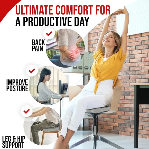 Ergonomic Memory Cotton Office Cushion Hemorrhoid Cushion Chair Cushion Sedentary Artifact Student Ass Cushion - Image 2