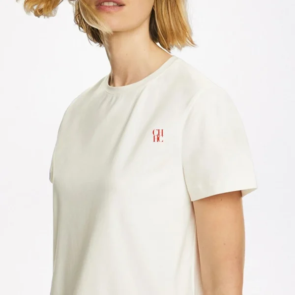 CHCH Women T-Shirts Short Sleeved Tees Casual New White Tops Women's Tee Embroidery Fashion Ladies Cotton Shirts Women Tees Tops - Image 4