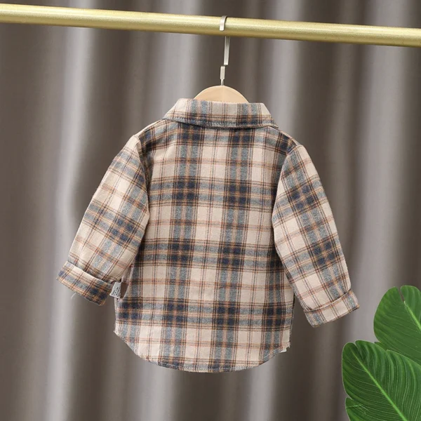 IENENS Kids Shirt Clothes Spring Thin Blouses Clothing Infant Boy Plaid Cotton Tops 1 2 3 4 Years Kids Long Sleeves Shirt - Image 3