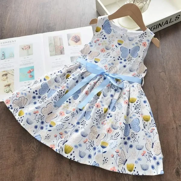 Melario Bow Girl Princess Dress New Summer Kid Girls Dress Floral Sweet Children Party Suits Butterfly Costume Children Clothing - Image 2