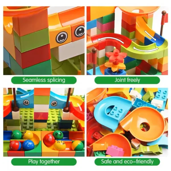 77-308PCS Sliding Rail Large Particle Building Blocks Marble Racing Run Building Blocks DIY Children's Educational Toys - Image 3